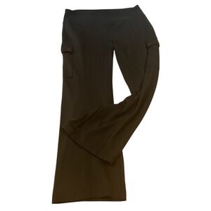 Athleta Delancey Cargo Pants Womens XL Black Straight Leg Stretch utility comfy